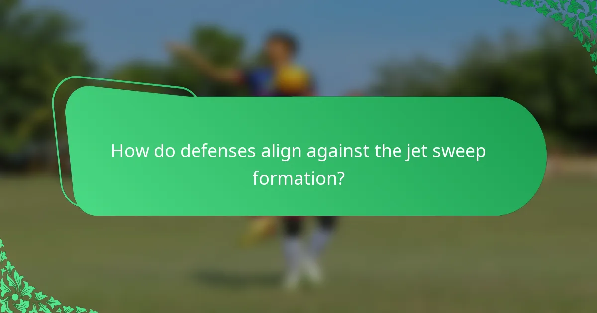 How do defenses align against the jet sweep formation?