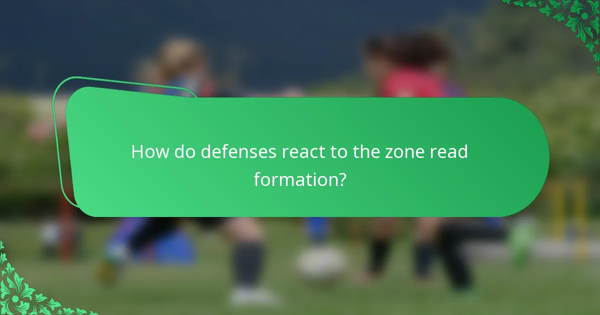 How do defenses react to the zone read formation?