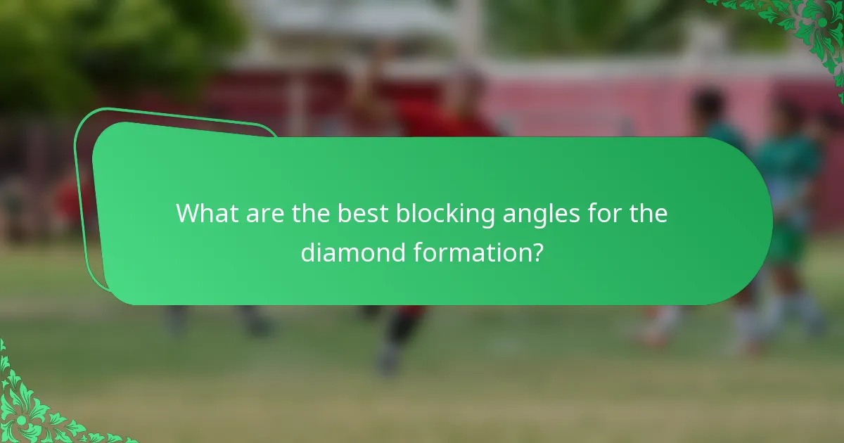 What are the best blocking angles for the diamond formation?