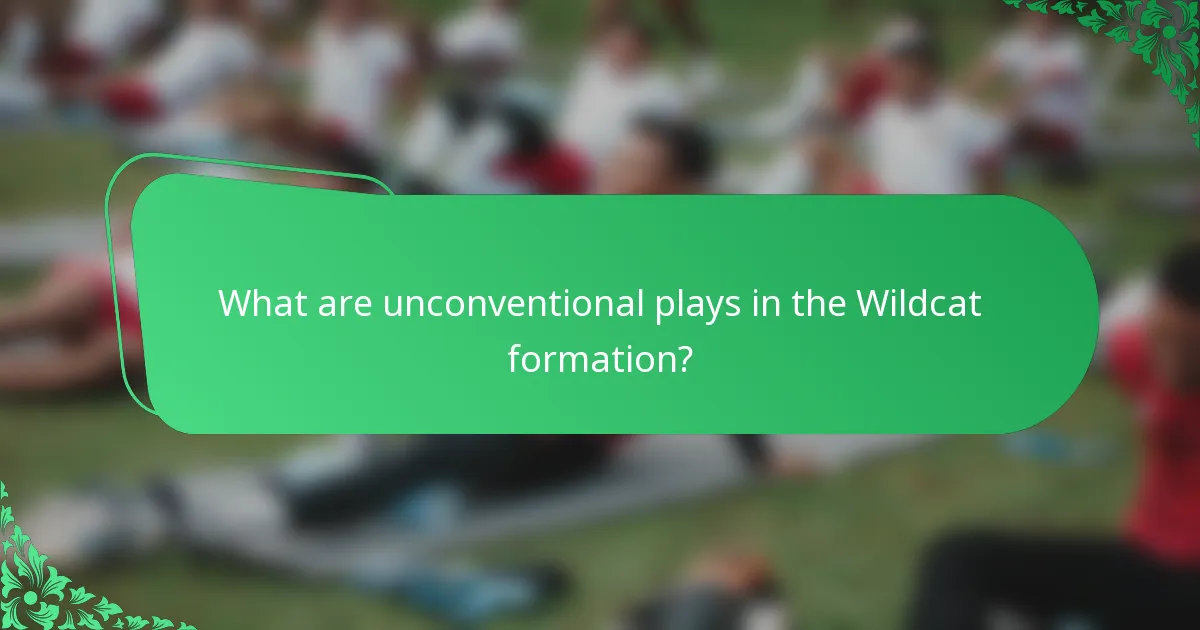What are unconventional plays in the Wildcat formation?